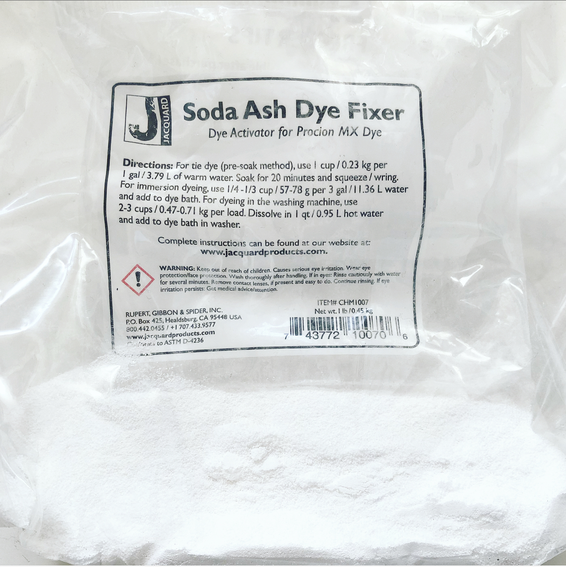 Jacquard Soda Ash Dye Fixer, 1 lb.